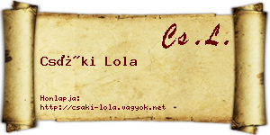 Csáki Lola névjegykártya